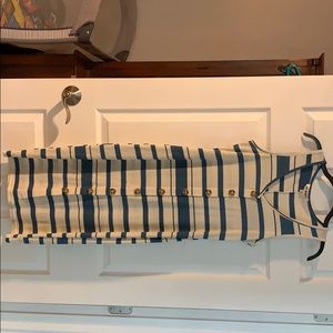 Women’s midi dress blue & cream stripes